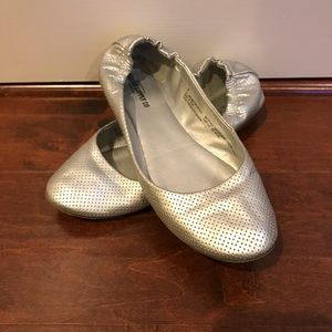 Silver Mossino Ballet Flats